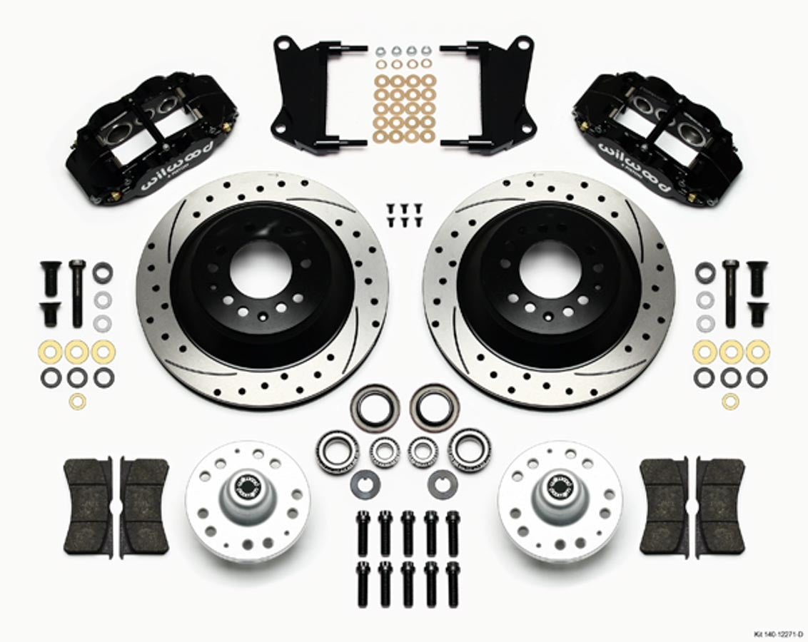 Wilwood 140-12271-D Forged Narrow Superlite 6R Front Brake Kit for GM A-Body, F-Body, X-Body 1964-1974 with 12.88-Inch Drilled and Slotted Iron Rotors