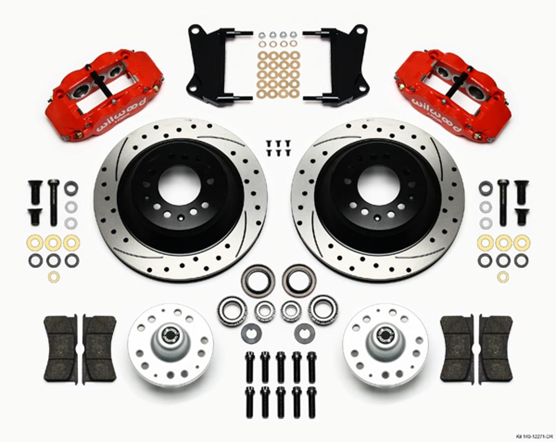 Wilwood 140-12271-DR Forged Narrow Superlite Front Disc Brake Kit for GM A-Body and B-Body 1964-1974 with 12.88-Inch Drilled and Slotted Iron Rotors