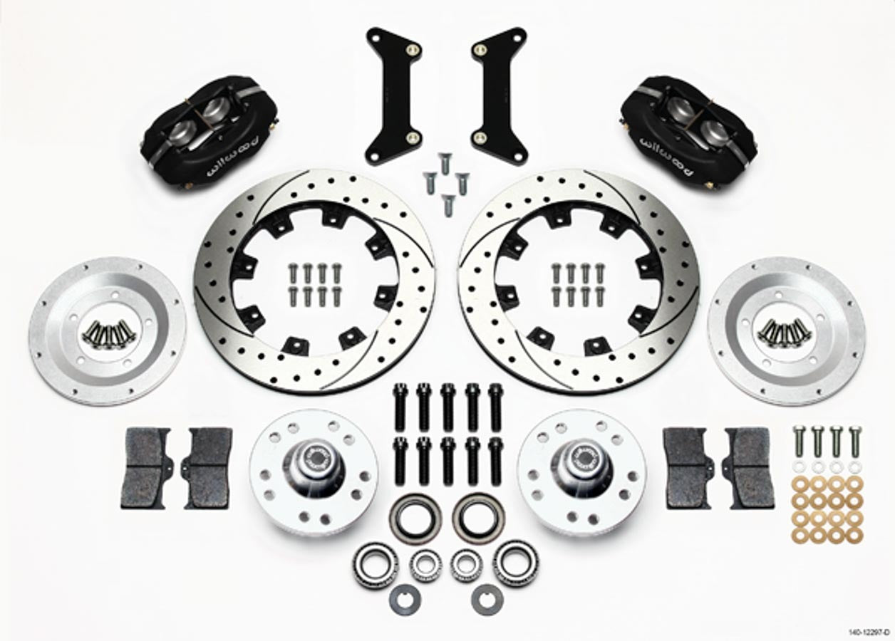 Wilwood 140-12297-D Dynalite Front Brake Kit for GM G-Body 1980-87 with 12.19-inch Drilled and Slotted Iron Rotors