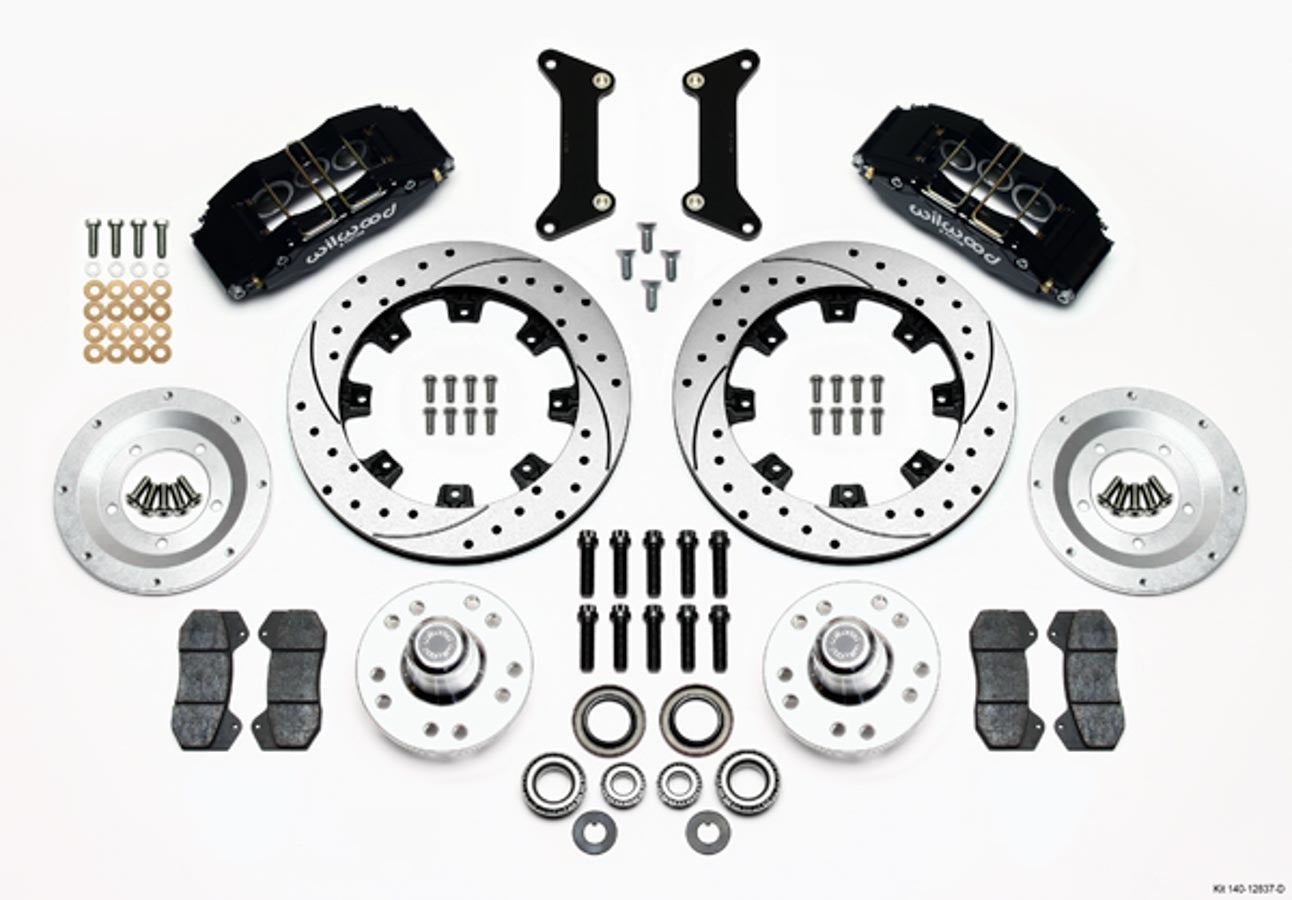 Wilwood 140-12837-D Front Brake Kit for GM G-Body 1980-1987 with 6 Piston Caliper and 12.19-inch Drilled Slotted Iron Rotor