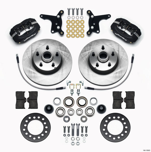 Wilwood 140-12922 Front Brake Kit for Ford 1954-1956 Fullsize Cars and SUVs with 4-Piston Caliper and 11.28-Inch Plain Iron Rotor