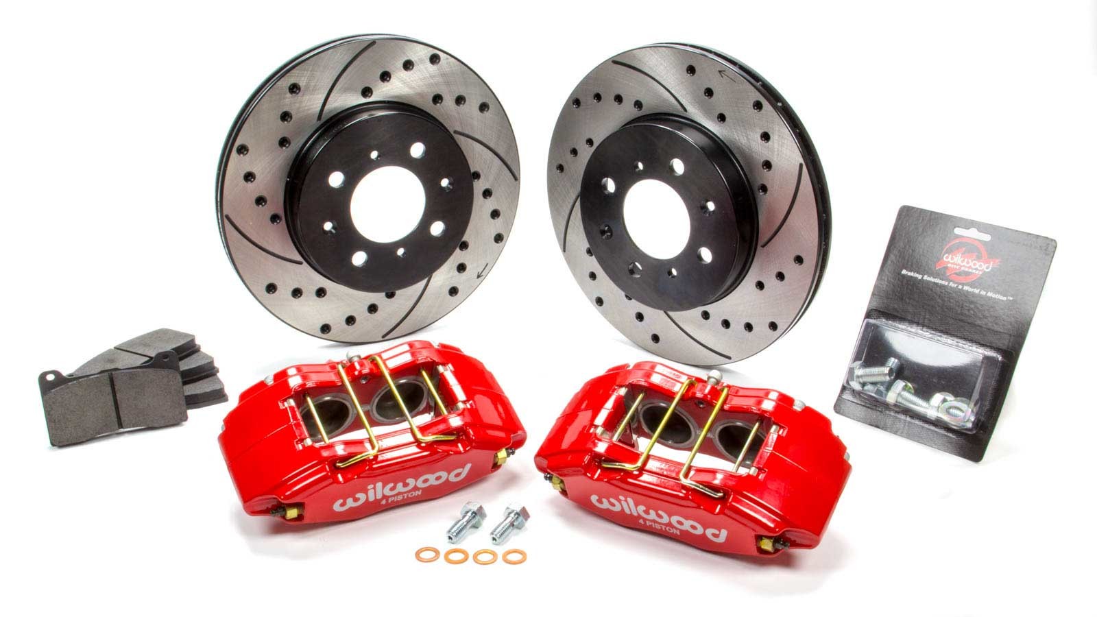 Wilwood 140-12996-DR Forged DPHA Front Brake Kit for Honda and Acura with 4-Piston Caliper and 10.3-inch Drilled Slotted Iron Rotor