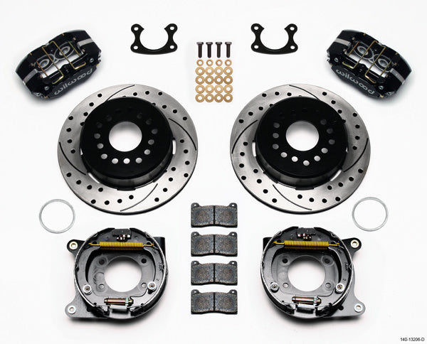 Wilwood 140-13206-D Rear Small Ford Disc Brake Kit with 12.19-Inch Drilled and Slotted Rotor, Aluminum Caliper, and Dust Boot