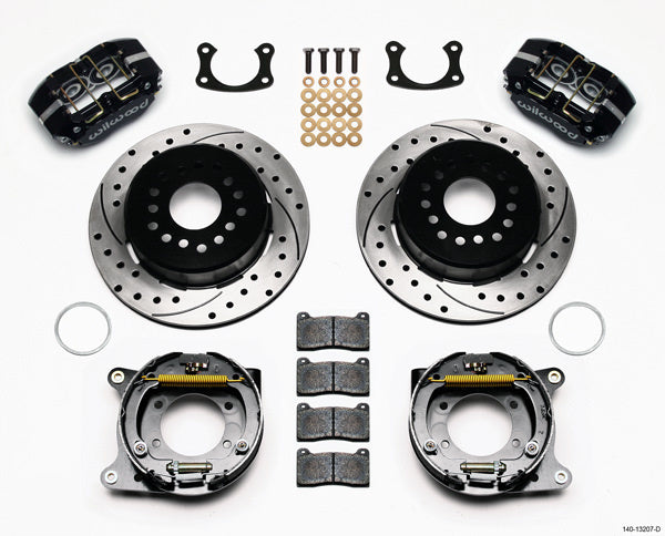 Wilwood 140-13207-D Rear Brake Kit for Big Ford Vehicles with 2.50 Inch Calipers and 12.19 Inch Drilled and Slotted Iron Rotors