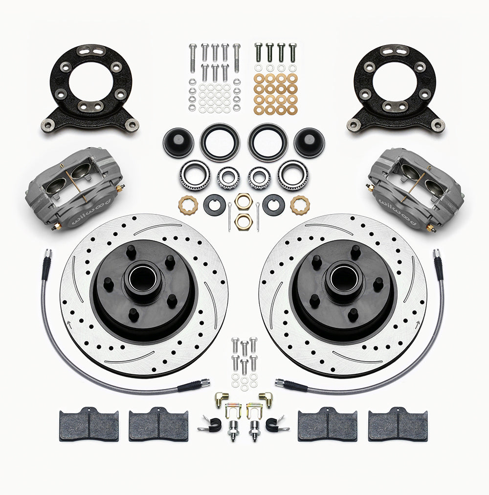 Wilwood 140-13476-D Front Disc Brake Kit for 1965-1970 Ford Mustang with 4-Piston Caliper and 11.3 Inch Drilled and Slotted Iron Rotors