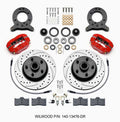 Wilwood 140-13476-DR Front Disc Brake Kit for 1965-1969 Ford Mustangs with 4-Piston Calipers and 11.3-Inch Drilled and Slotted Iron Rotors