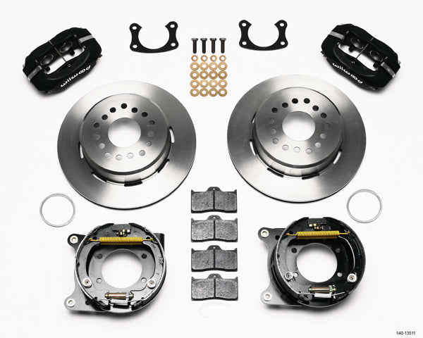 Wilwood 140-13511 Rear Forged Dynalite Brake Kit with 4-Piston Caliper and 12.19 Inch Plain Iron Rotor for GM 12-Bolt