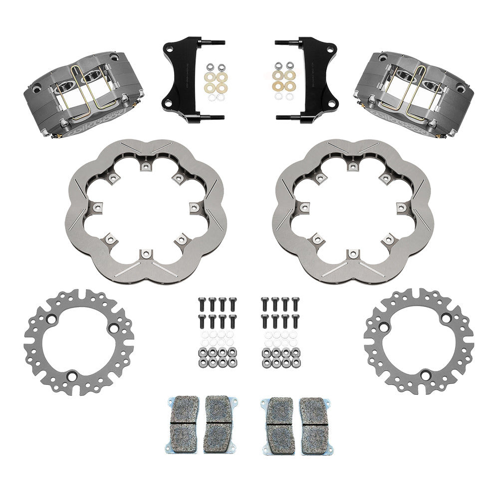 Wilwood 140-15814 Front Disc Brake Kit for Sprint Cars with 11.75 Inch Slotted and Scalloped Steel Rotor, Aluminum Caliper in Gray Anodized Finish