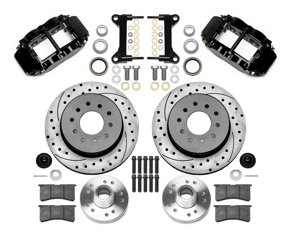 Wilwood Brake Kit Front GM C1500 1988-1998 12.19 Inch Drilled and Slotted Iron Rotors with 6 Piston Aluminum Calipers