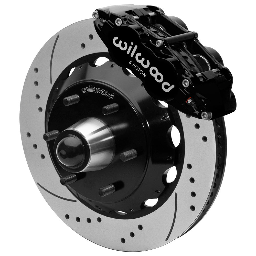 Wilwood Forged Narrow Superlite 6R Front Brake Kit for C10 6-Lug with 14-Inch Drilled and Slotted Iron Rotors