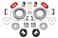 Wilwood 140-17009-R Aero4 Big Brake Rear Kit for Chevrolet Corvette C8 with 15-Inch Slotted Iron Rotor and Red Powder Coat Finish