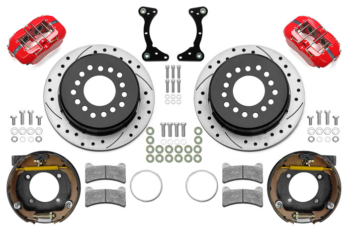 Wilwood 140-17120-DR Forged Dynapro Rear Brake Kit with 11-Inch Drilled and Slotted Iron Rotors for GM G-Body 1978-1988