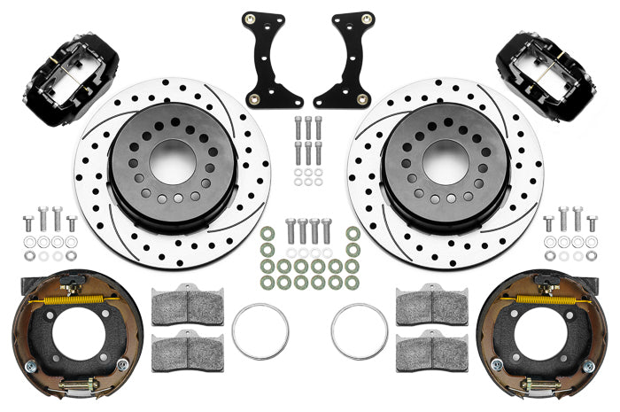 Wilwood 140-17121-D Forged Dynalite Rear Brake Kit with 12-Inch Drilled and Slotted Iron Rotors for GM G-Body