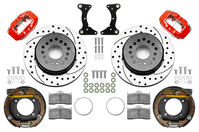 Wilwood 140-17121-DR Rear Forged Dynalite Brake Kit with 12-Inch Drilled and Slotted Iron Rotors for GM G-Body 1978-1988