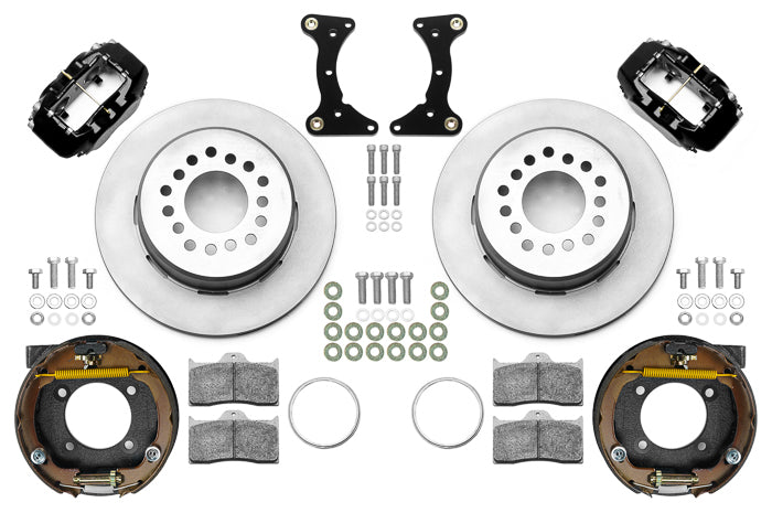 Wilwood 140-17121 Brake Kit Rear Black Forged Dynalite 4-Piston Caliper with 12.19 Inch Plain Iron Rotor for GM G-Body 1978-1988