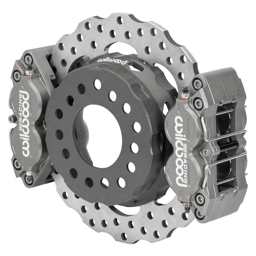 Wilwood 140-17876-D XRD Dual SA Rear Brake Kit with 4-Piston Calipers and 11.25-Inch Drilled and Scalloped Rotors for Big Ford Trucks
