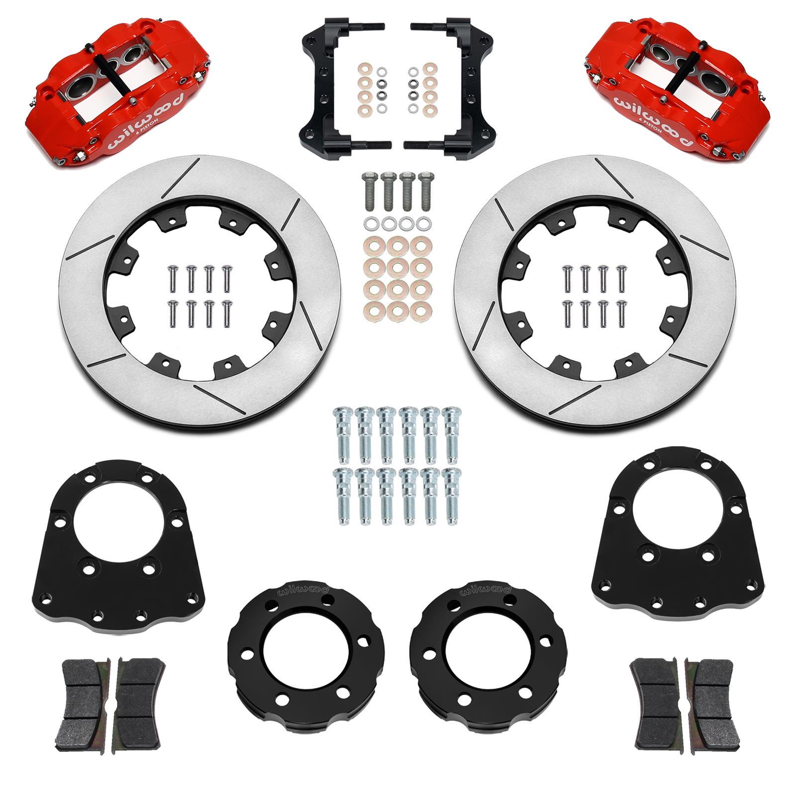 Wilwood 140-18154-R Forged Narrow Superlite 6R Front Brake Kit for GM Fullsize SUVs, 6 Piston Caliper, 12.19 Inch Slotted Iron Rotor, Red Powder Coat