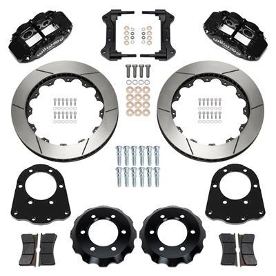 Wilwood Forged Narrow Superlite 6R Front Brake Kit for GM Fullsize SUVs, 12.88 Inch Slotted Iron Rotors, 6 Piston Calipers, Black Powder Coat Finish