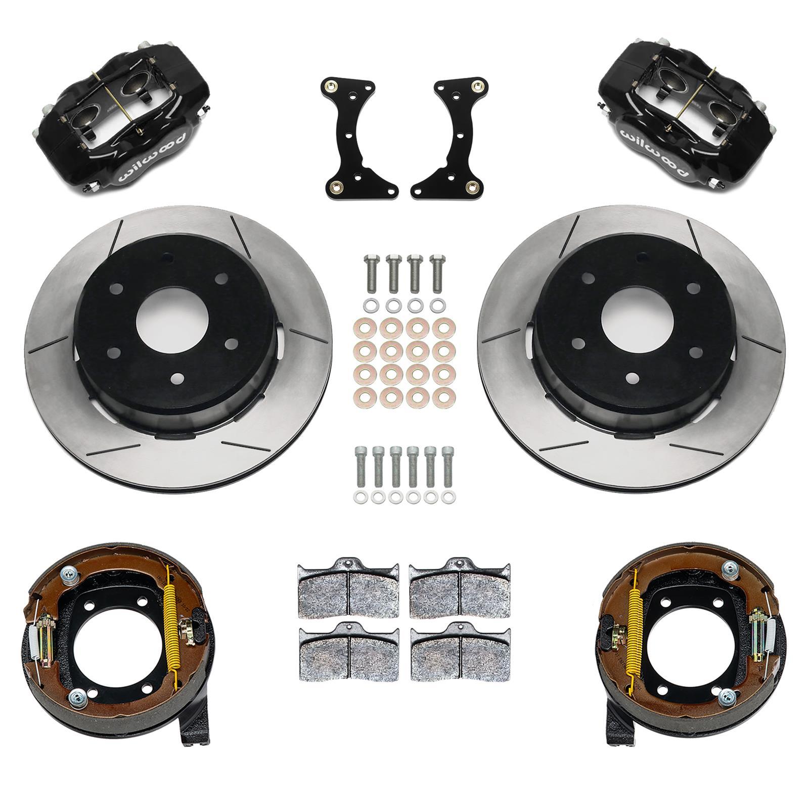Wilwood 140-18158 Forged Dynalite Rear Brake Kit for GM Fullsize SUVs, 12.19-Inch Slotted Iron Rotors, Black Powder Coat Finish