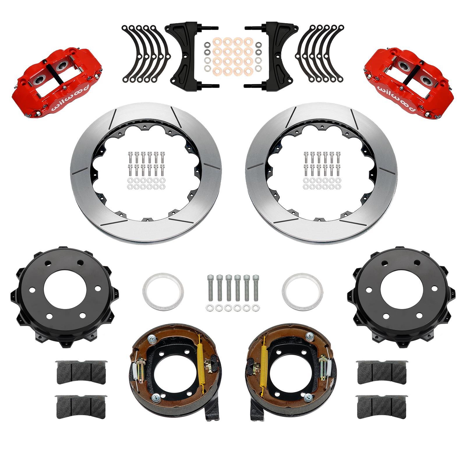 Wilwood 140-18160-R Forged Narrow Superlite 4R Rear Brake Kit with 12.88 Inch Slotted Iron Rotor and Red Powder Coat for GM Fullsize SUVs 1971-1991