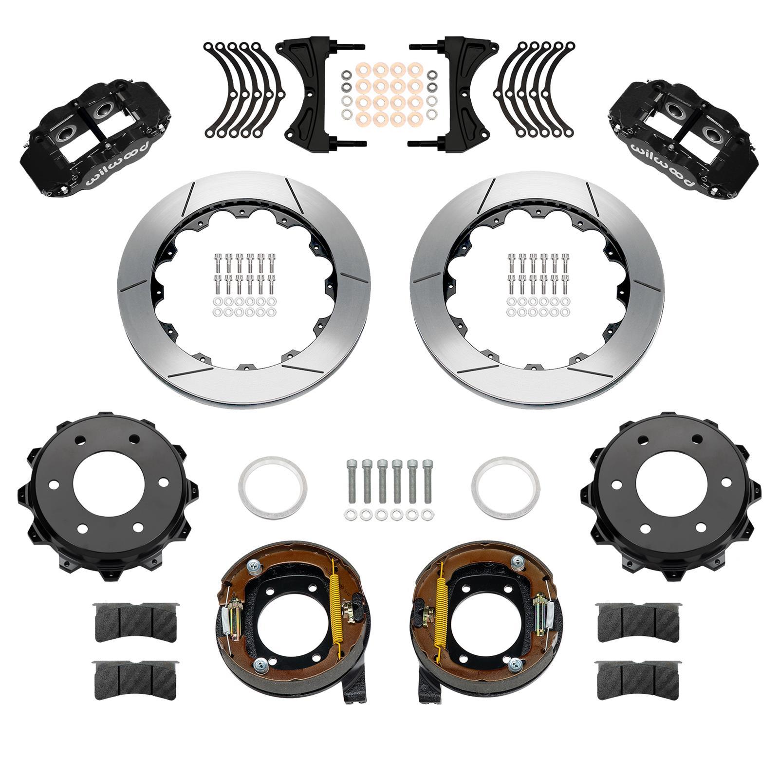 Wilwood 140-18160 Forged Narrow Superlite 4R Rear Brake Kit for GM Fullsize SUVs, 12.88-inch Slotted Iron Rotor, Black Powder Coat Finish