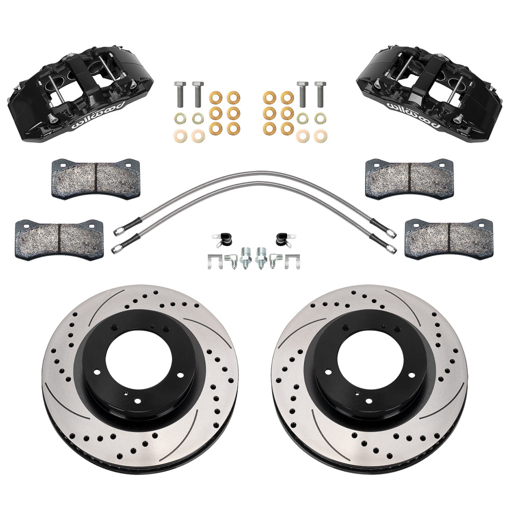 Wilwood 140-18357-D Aero6-DM Front Brake Kit for Toyota Tundra 2007-2015 with 6-Piston Caliper and 13.39 Inch Drilled and Slotted Iron Rotor