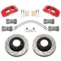 Wilwood 140-18357-DR Aero6 DM Front Brake Kit for Toyota Tundra 2007-2015 with 6 Piston Calipers and 13.39 Inch Drilled and Slotted Iron Rotors