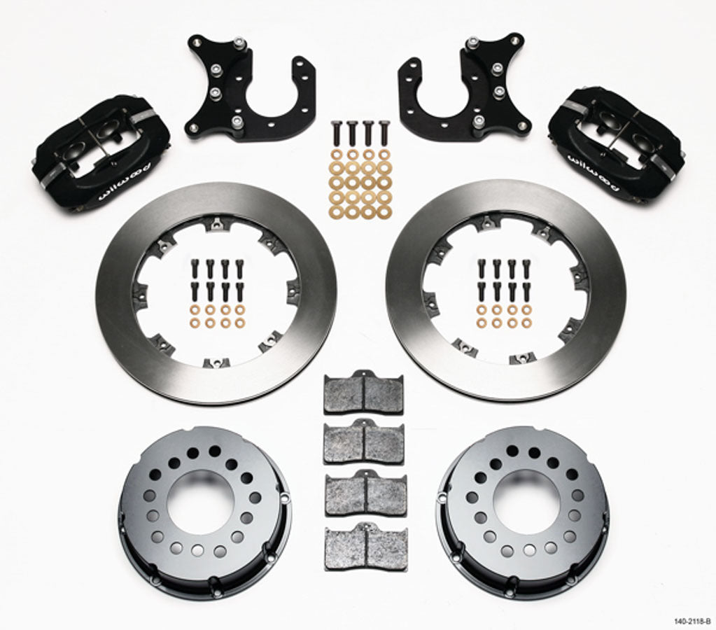 Wilwood 140-2118-B Rear Dynalite Brake System Kit with 4 Piston Caliper and 12-Inch Plain Iron Rotor for Big Ford Trucks