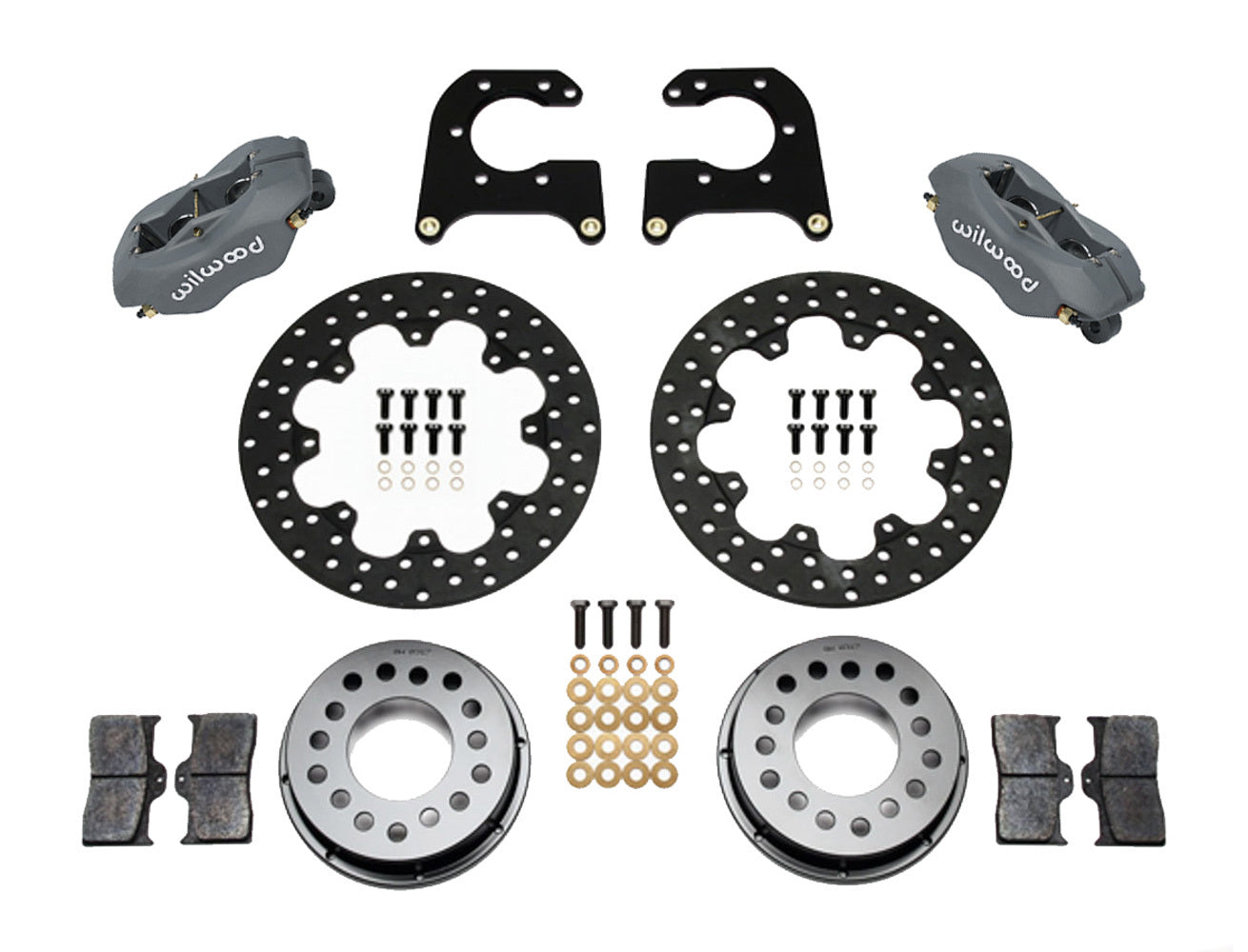 Wilwood 140-2119-BD Dynalite Rear Disc Brake Kit with 4-Piston Caliper and 11.438-Inch Drilled Steel Rotor for Big Ford Trucks