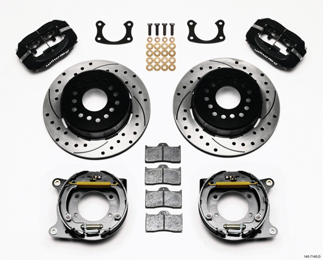 Wilwood 140-7140-D Big Ford New Style 2.5 Inch Offset Rear Brake Caliper Kit with 12 Inch Drilled Slotted Iron Rotor