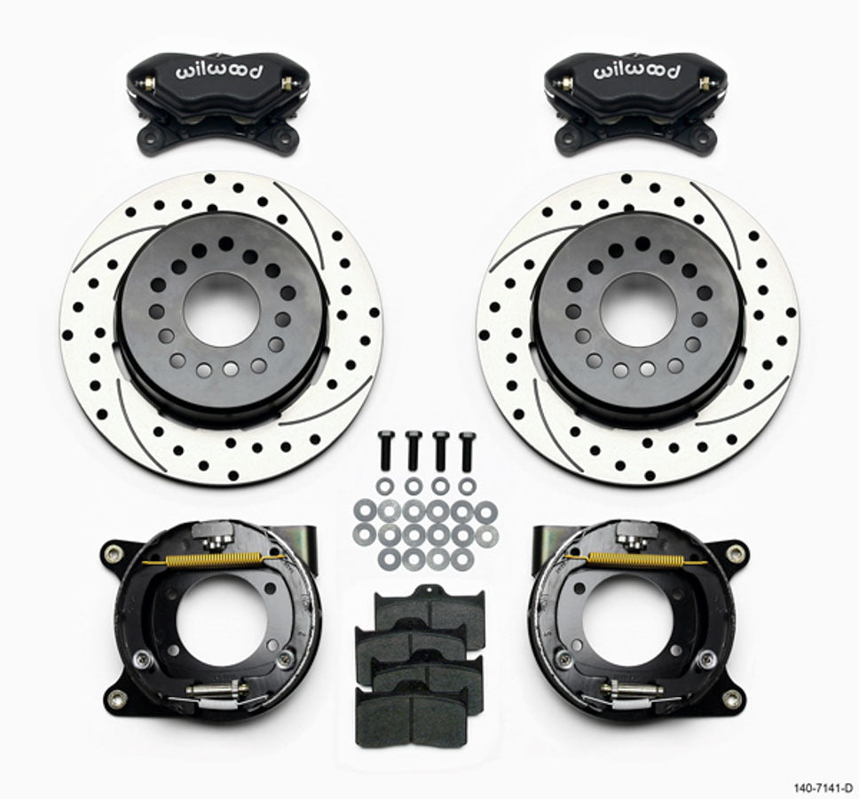 Wilwood 140-7141-D Rear Disc Brake Kit with 4-Piston Caliper for Chevy GM 12-Bolt