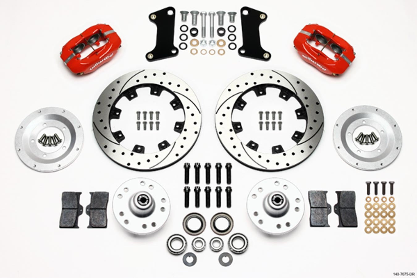 Wilwood 140-7675-DR Front Brake Kit for 1967-1972 Chevrolet Camaro Nova with 4-Piston Calipers and 12-Inch Drilled and Slotted Iron Rotors
