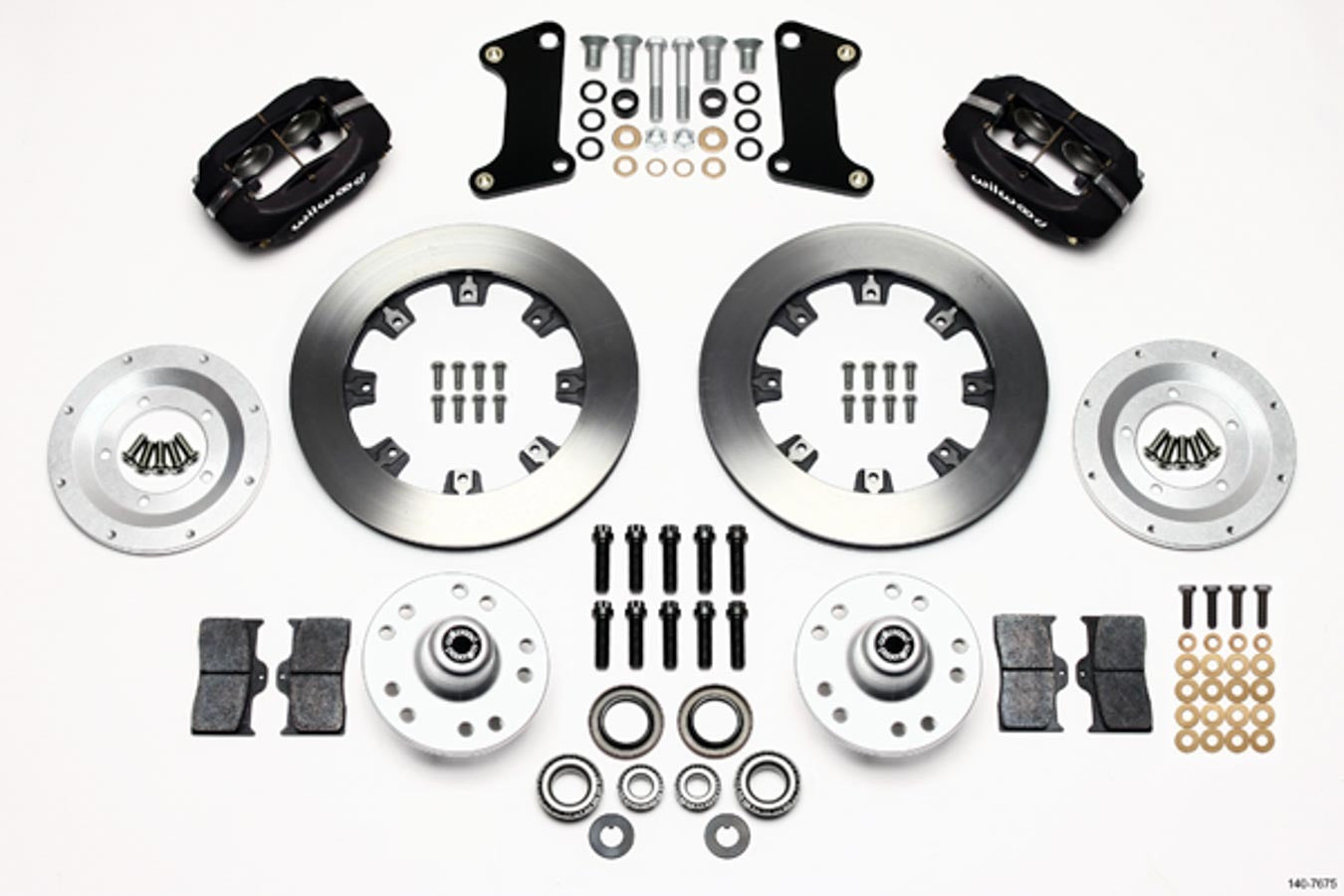 Wilwood 140-7675 Dynalite Front Brake Kit for 1964-1972 GM A-Body, F-Body, and X-Body Models with 4-Piston Calipers and 12-Inch Plain Iron Rotors