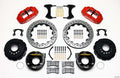 Wilwood 140-9219-DR Rear Disc Brake Kit for Ford New Style with 12.88 Inch Drilled and Slotted Iron Rotors, 4-Piston Aluminum Calipers, Red Powder Coat