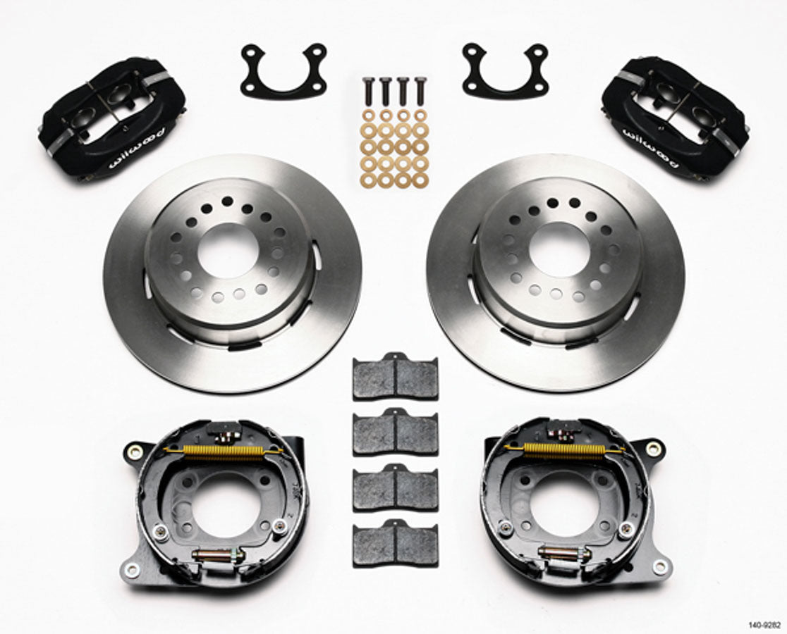 Wilwood 140-9282 Dynalite Rear Brake System Kit for Small Ford with 4-Piston Caliper and 12-inch Plain Iron Rotor
