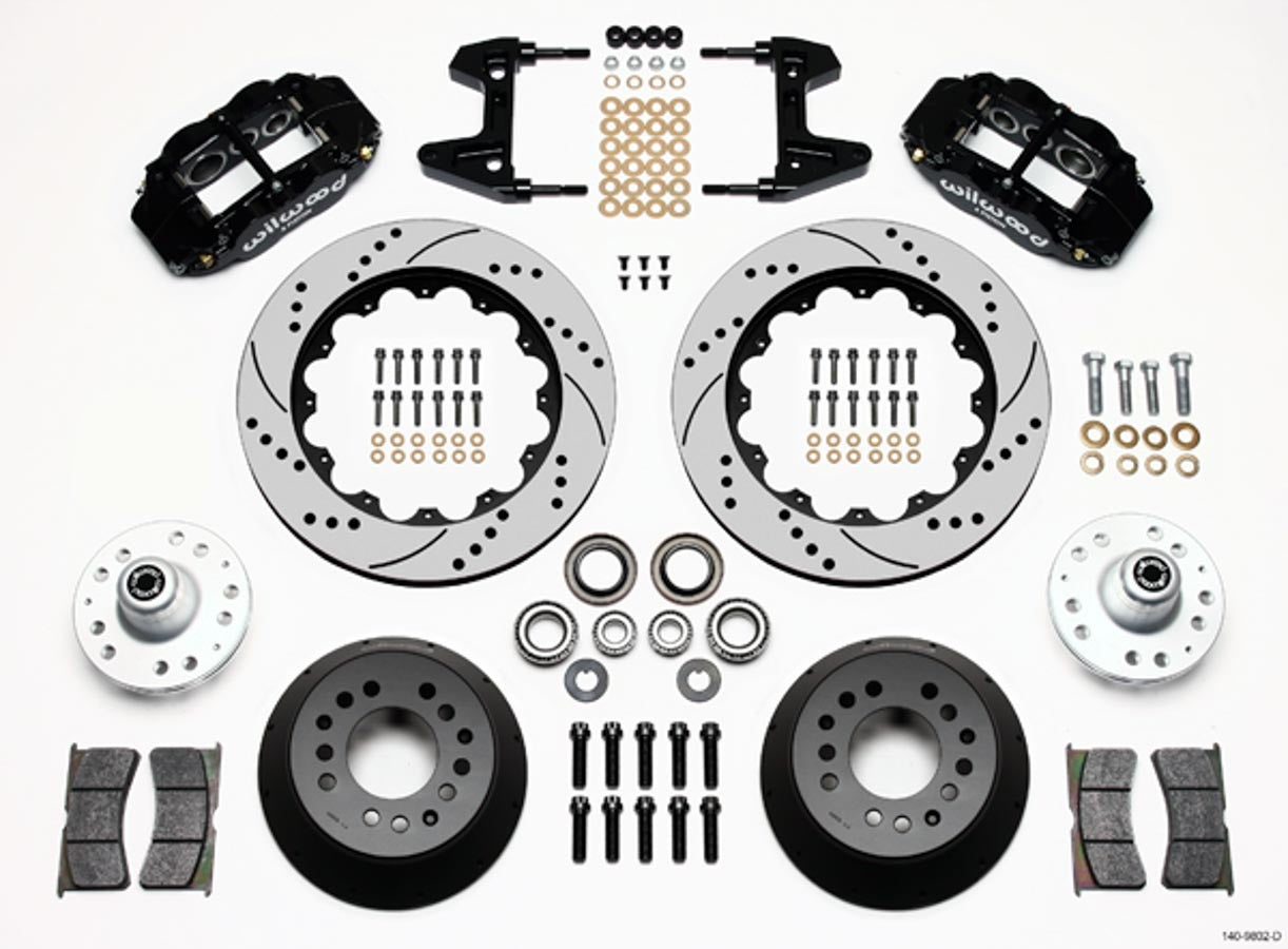 Wilwood 140-9802-D Forged Narrow Superlite 6R Front Brake Kit for Ford Mustang 1974-78 with 14 Inch Drilled and Slotted Iron Rotors