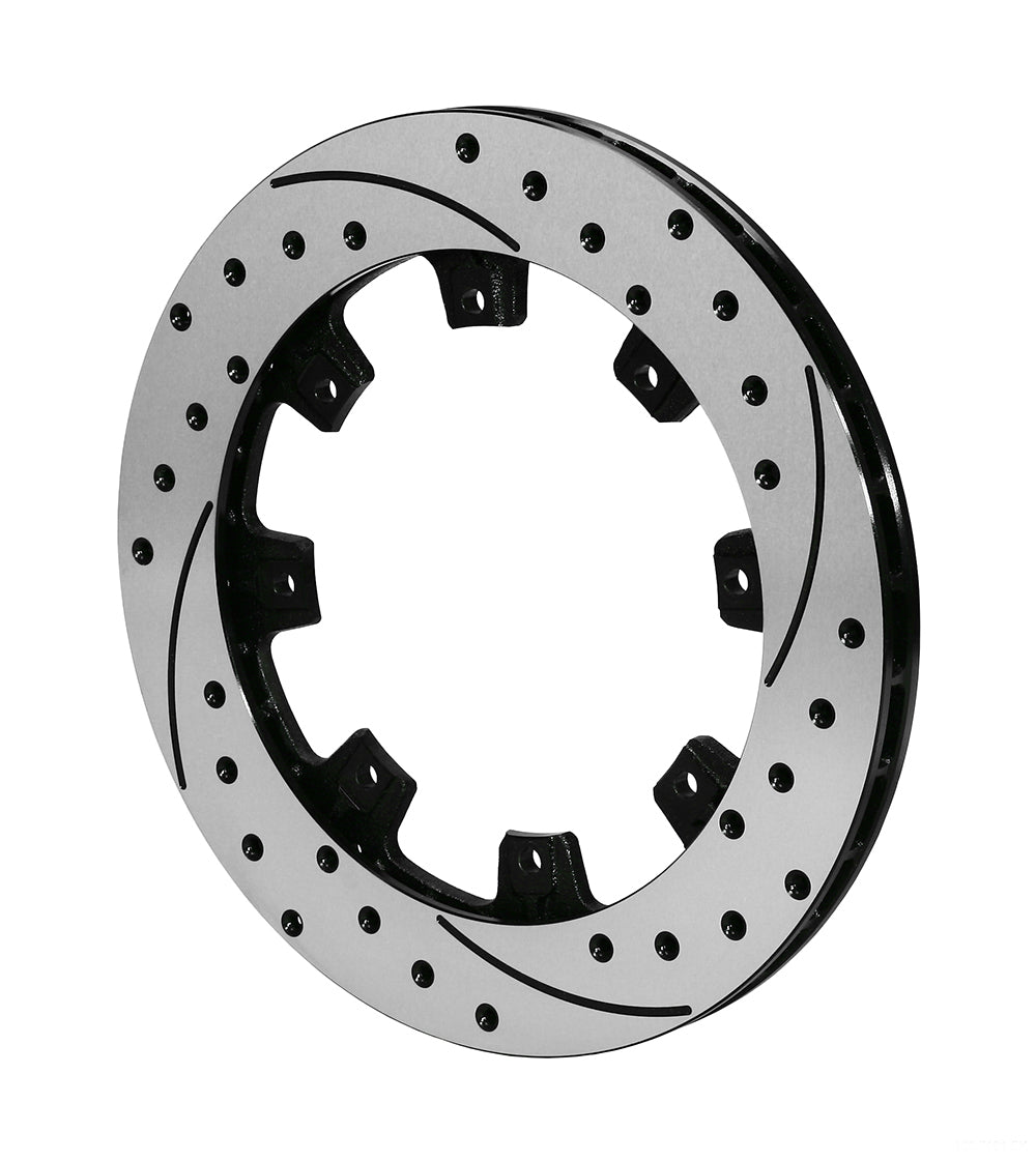 Wilwood 160-7106-BK Brake Rotor, 12.19 Inch Diameter, Drilled and Slotted, Black Finish, Iron Construction