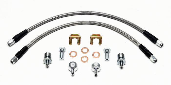 Wilwood 220-11372 Flexline Kit, 16 Inch Length, 3 AN Braided Stainless Steel PTFE Line with Straight Female Fittings