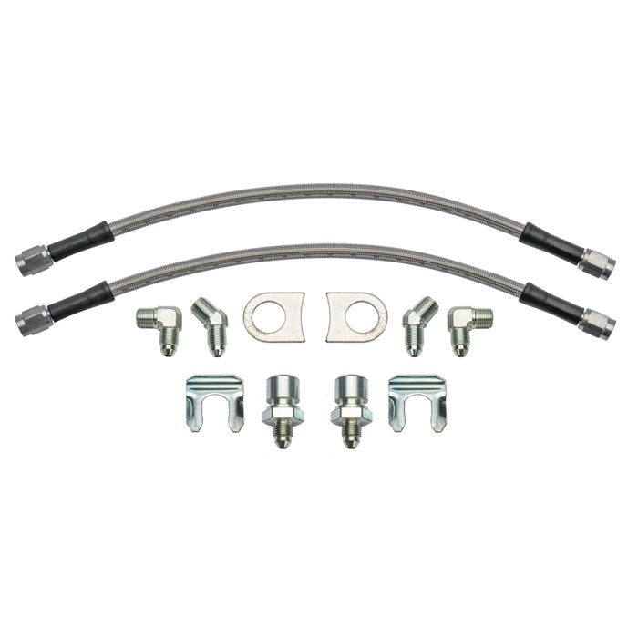 Wilwood Flexline Kit 12 Inch 3/8-24 to 90 Degree DOT Approved Braided Stainless Steel Hose