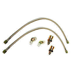 Wilwood Brake Hose Kit 220-6471 for 1987-1993 Ford Mustang, 18 Inch Braided Stainless Steel with 3 AN Fittings