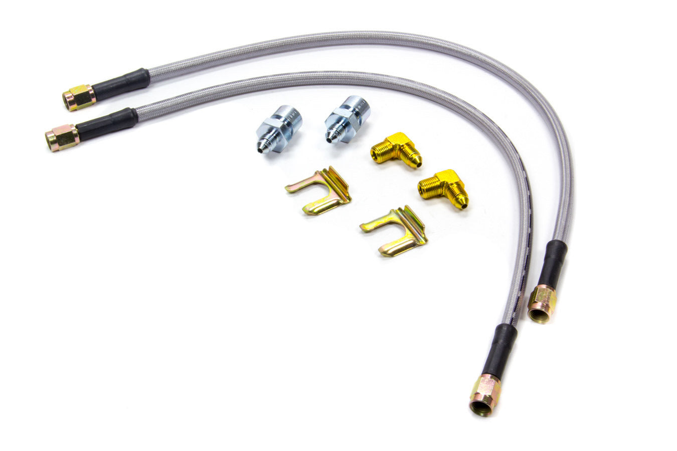 Wilwood 220-8307 Flexline Brake Hose Kit with Braided Stainless Steel, 18 Inch Length, 3 AN Fittings, Front Application
