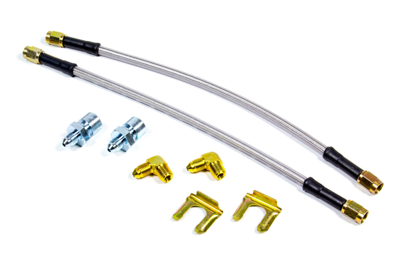 Wilwood 220-9886 Flex Brake Line Kit for Rear GM Fullsize Trucks, Braided Stainless, 12 Inch Length, 3 AN Fittings