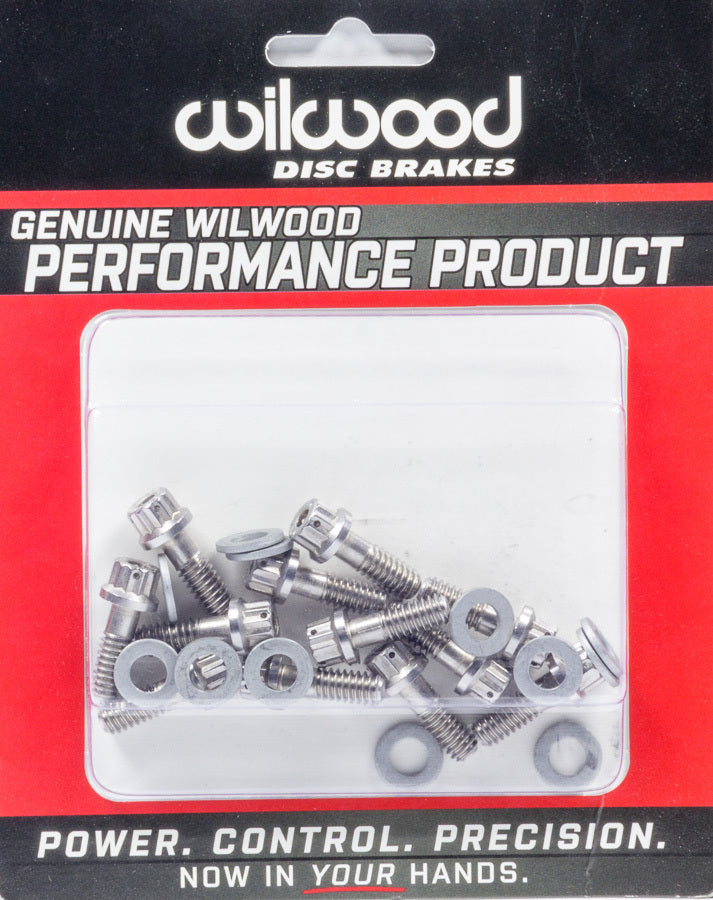 Wilwood 230-8008 Stainless Steel Brake Rotor Bolt Kit, 1/4-20 Thread, 0.75 Inch Length, 12 Point Head, Set of 12