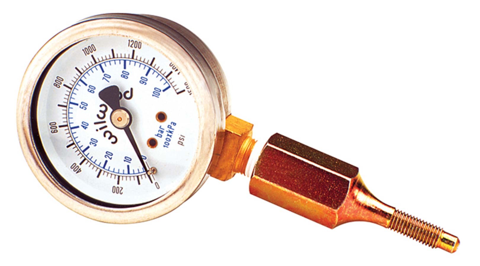Wilwood Pressure Gauge Assy 260-0966, 0-1500 PSI Mechanical Analog, 2-Inch Diameter, 1/8-Inch NPT Port, White Face