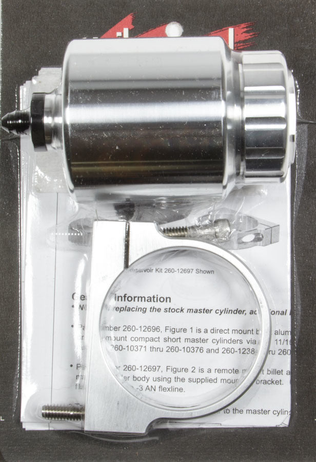 Wilwood 260-12697 Billet Reservoir Remote Mount for Master Cylinder, Aluminum, 4 oz Capacity