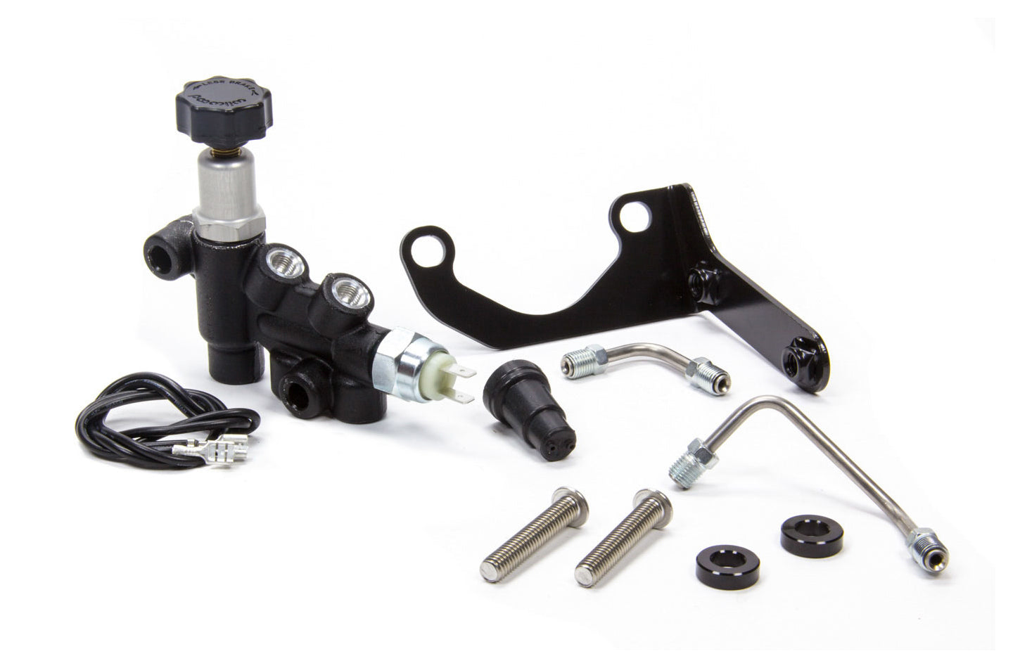 Wilwood Proportioning Valve 260-13190 with Tandem Master Cylinder Mounting Bracket, 3/8-24 Inverted Flare Female Inlet and Outlet, Adjustable 150-1200 PSI