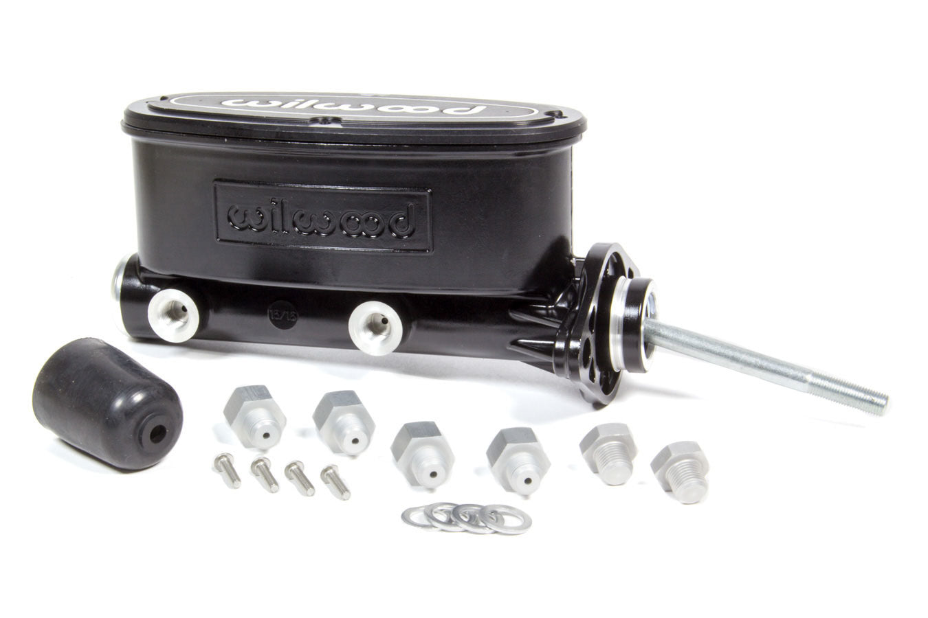 Wilwood Alum Tandem Master Cylinder 15/16 Inch Bore with Integral Reservoir in Black