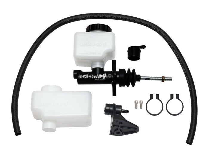 Wilwood Master Cylinder Kit 260-13618 Compact Remote 0.625 Inch Bore, 1.120 Inch Stroke, Aluminum Black Finish