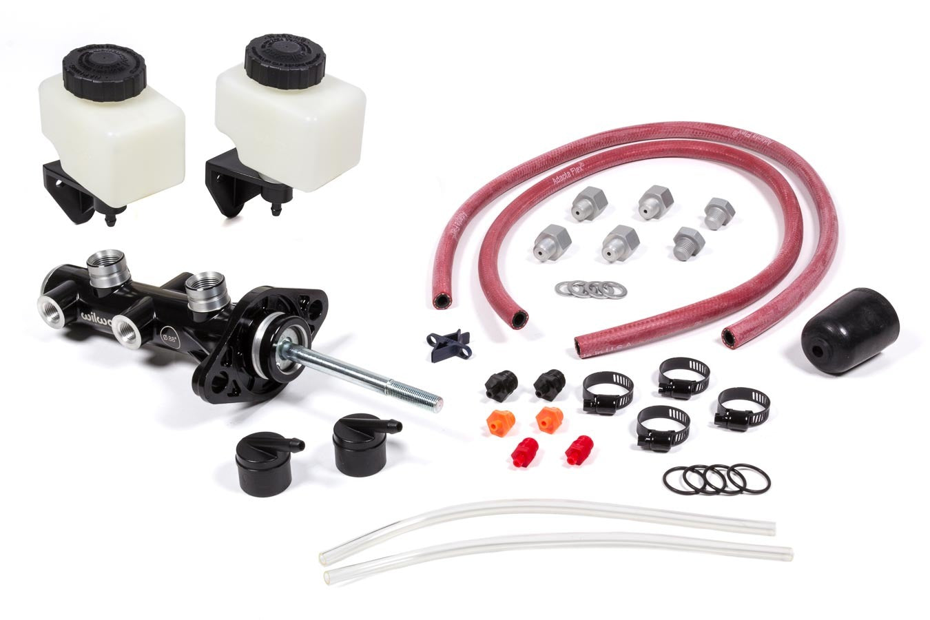 Wilwood Tandem Master Cylinder 260-14241-BK with 7/8 Inch Bore and Remote Reservoir in Black Aluminum