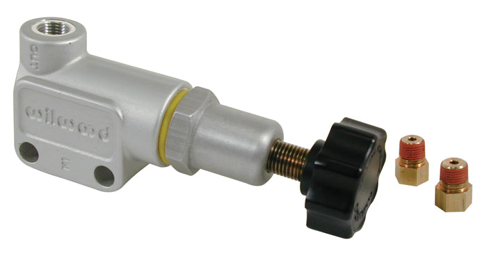 Wilwood 260-8419 Adjustable Proportioning Valve with Knob Style, 1/8 Inch NPT Female Inlet and Outlet, Aluminum, Clear Anodized Finish